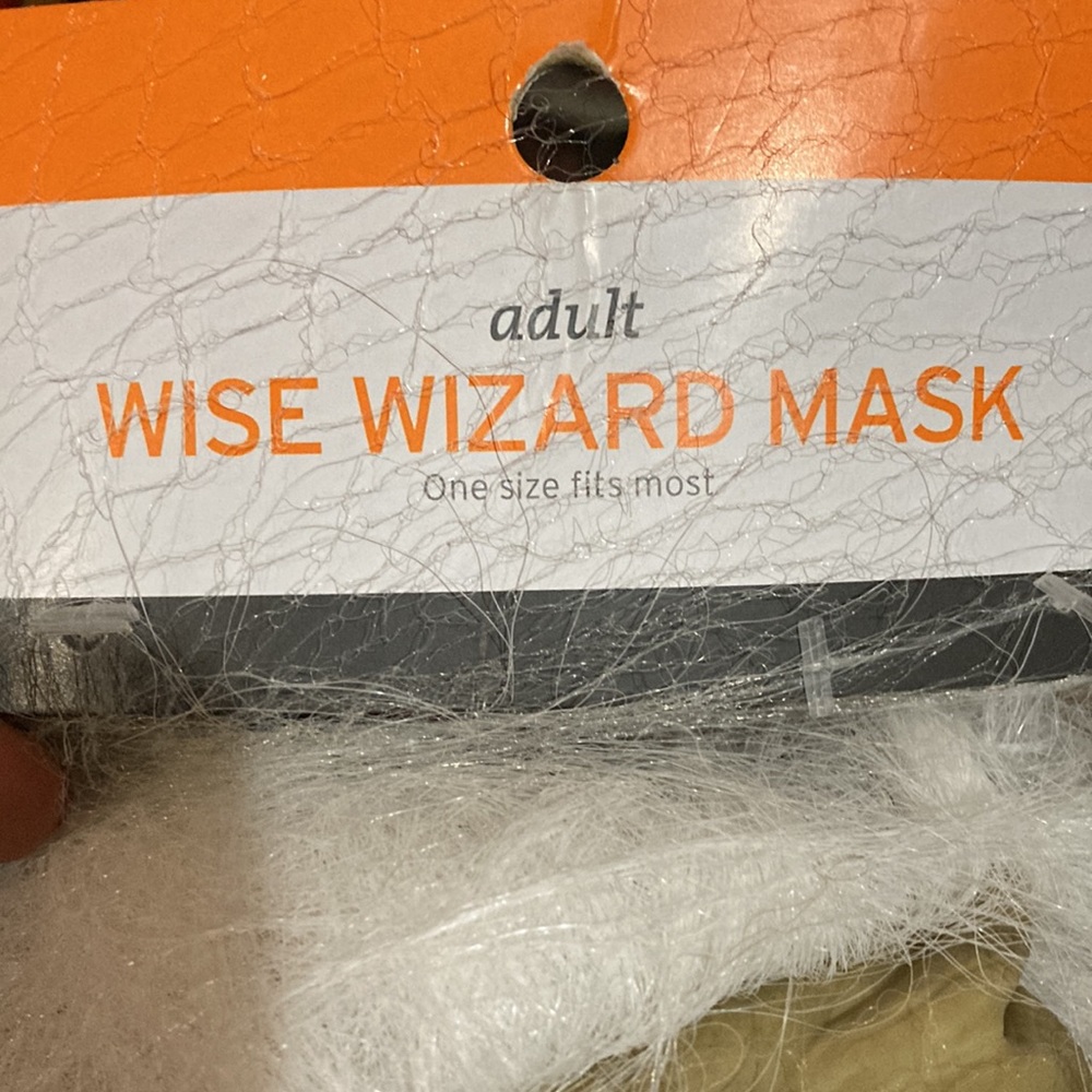 NWT. Halloween Old Wizard Mask with long white Beard - Picture 3 of 5